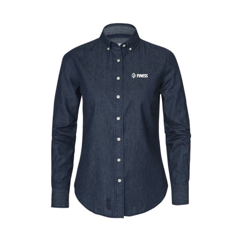 Dressad denimskjorta dam Finess