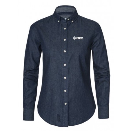 Dressad denimskjorta dam Finess